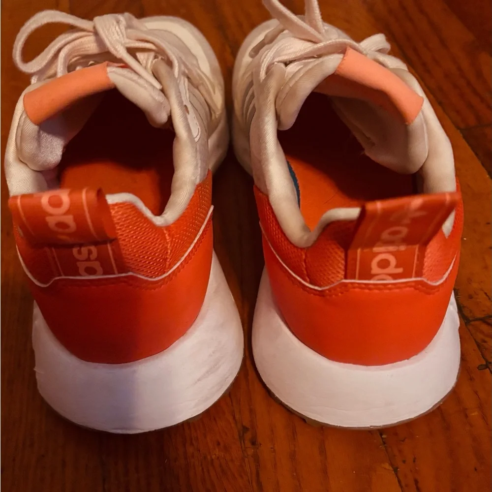 Adidas White and Orange Sneakers Modern Athletic Design